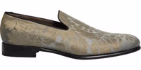 Gold Floral Jacquard Slip On Loafers Shoes 5