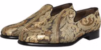 Gold Brocade Slip On Men Dress Loafers Shoes 4