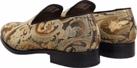Gold Brocade Slip On Men Dress Loafers Shoes 5