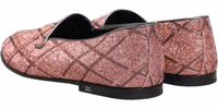 Pink Check Glitter Lurex Logo Loafers Shoes 5