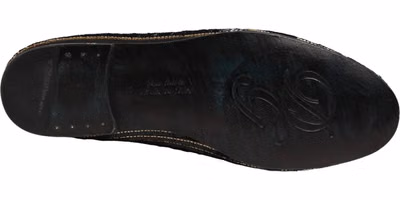 Black Gold Sequined Men Dress Loafers Shoes