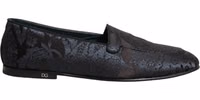 Silver Jacquard Leather Slip On Loafers Shoes 1