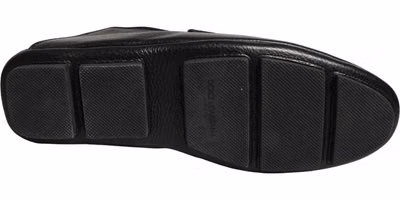 Black Deerskin Leather Driver Loafers Shoes
