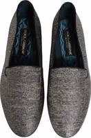 Gray Glitter Lurex DG Logo Dress Loafers Shoes 3