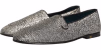 Gray Glitter Lurex DG Logo Dress Loafers Shoes 4