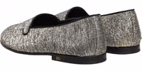 Gray Glitter Lurex DG Logo Dress Loafers Shoes 5