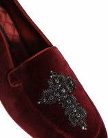 Red Suede Embellished Men Dress Loafers Shoes 1
