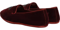 Red Suede Embellished Men Dress Loafers Shoes 5