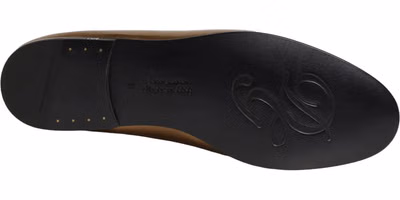 Gold Leather DG Logo Slip On Men Loafers Shoes