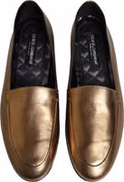 Gold Leather DG Logo Slip On Men Loafers Shoes 3