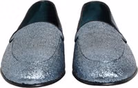 Blue Glitter Lurex DG Logo Dress Loafers Shoes 2