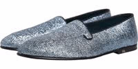 Blue Glitter Lurex DG Logo Dress Loafers Shoes 4
