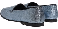 Blue Glitter Lurex DG Logo Dress Loafers Shoes 5