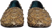 Gold Sequin Embellished Dress Loafers Shoes 2