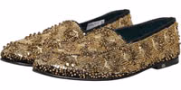 Gold Sequin Embellished Dress Loafers Shoes 4