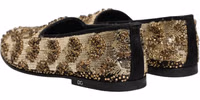 Gold Sequin Embellished Dress Loafers Shoes 5