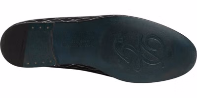 Black Velvet Diamond Stitched Loafers Shoes