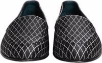 Black Velvet Diamond Stitched Loafers Shoes 2