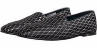 Black Velvet Diamond Stitched Loafers Shoes 4
