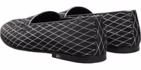 Black Velvet Diamond Stitched Loafers Shoes 5