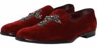 Maroon Suede Cross Slip On Dress Loafers Shoes 4