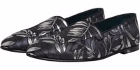 Black Leaf Embroidery Dress Men Loafers Shoes 4