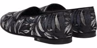 Black Leaf Embroidery Dress Men Loafers Shoes 5