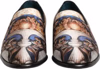 Multicolor Fruit Print Velvet Loafers Shoes 1