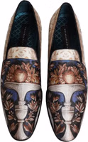 Multicolor Fruit Print Velvet Loafers Shoes 2