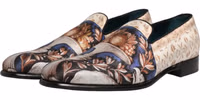 Multicolor Fruit Print Velvet Loafers Shoes 3