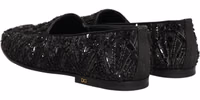 Black Velvet Embroidered Dress Loafers Shoes 5