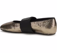 Gold Calf Leather Bos Taurus Ballet Flats 3