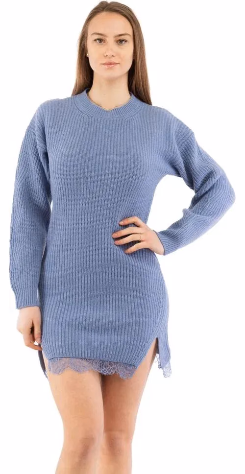 Purple Wool Casual Dress