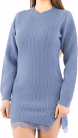 Purple Wool Casual Dress 2