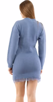 Purple Wool Casual Dress 3