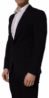 Black Wool Single Breasted Men Blazer Jacket 3