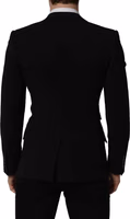 Black Wool Single Breasted Men Blazer Jacket 4