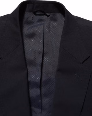 Dark Blue Wool Single Breasted Men Blazer Jacket