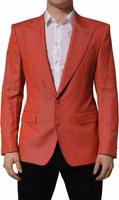 Red Wool Single Breasted Men Blazer Jacket 1