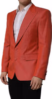 Red Wool Single Breasted Men Blazer Jacket 2