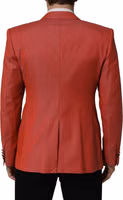 Red Wool Single Breasted Men Blazer Jacket 3