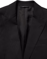 Black Polyester Single Breasted Blazer Jacket 1
