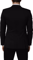 Black Polyester Single Breasted Blazer Jacket 4