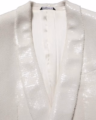 White Viscose Single Breasted Blazer Jacket