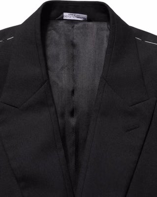 Black Wool Single Breasted Blazer Jacket