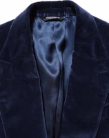 Blue Velvet Single Breasted Blazer Jacket 1