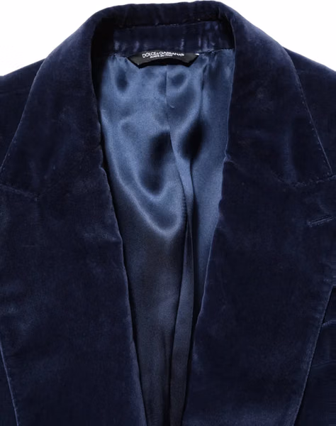 Blue Velvet Single Breasted Blazer Jacket