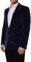Blue Velvet Single Breasted Blazer Jacket 3