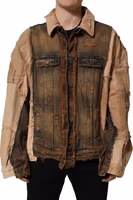 Multicolor Raw Cut Panelled Denim Men Jacket 2