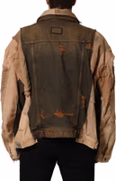 Multicolor Raw Cut Panelled Denim Men Jacket 4